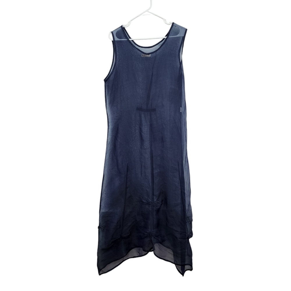 Bodil Women's 100% Silk Lightweight See Through Midi Dress - L